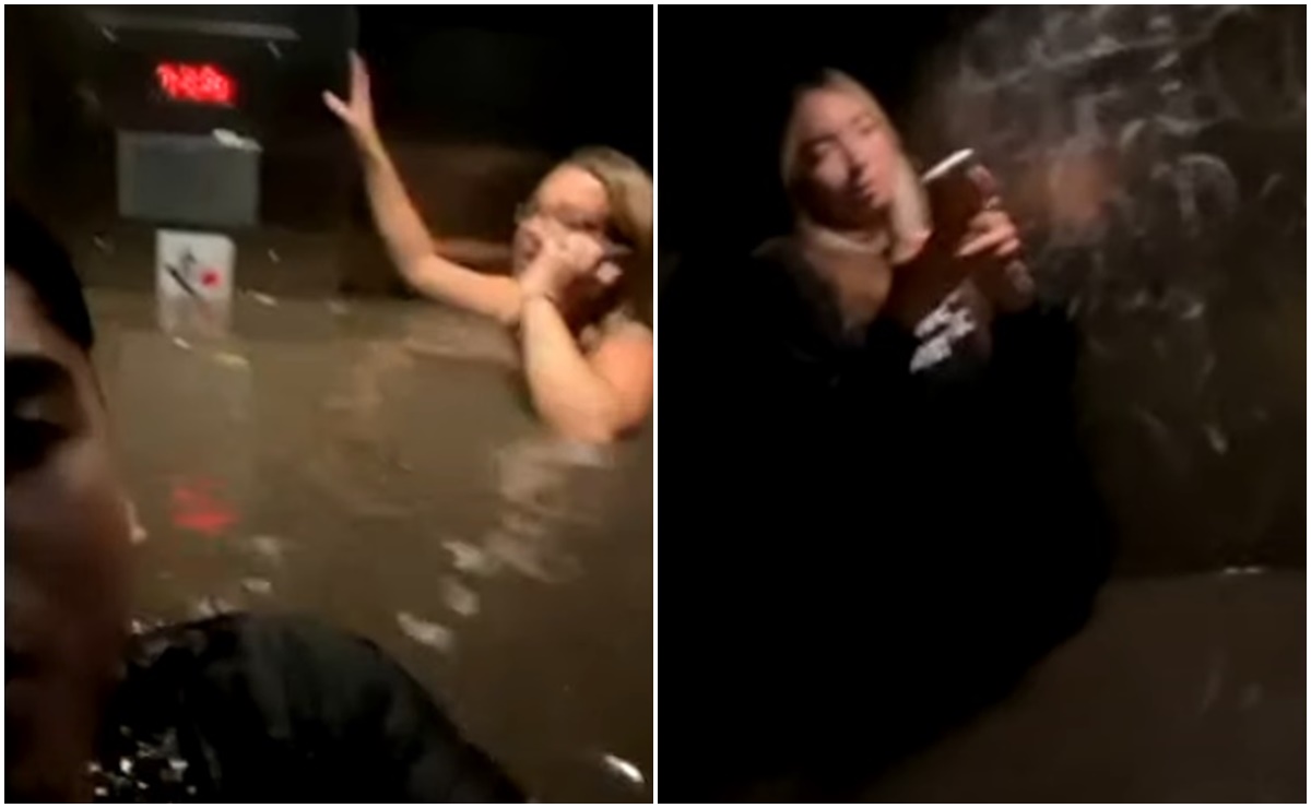 amigos quedan atrapados en elevador inundado en Nebraska