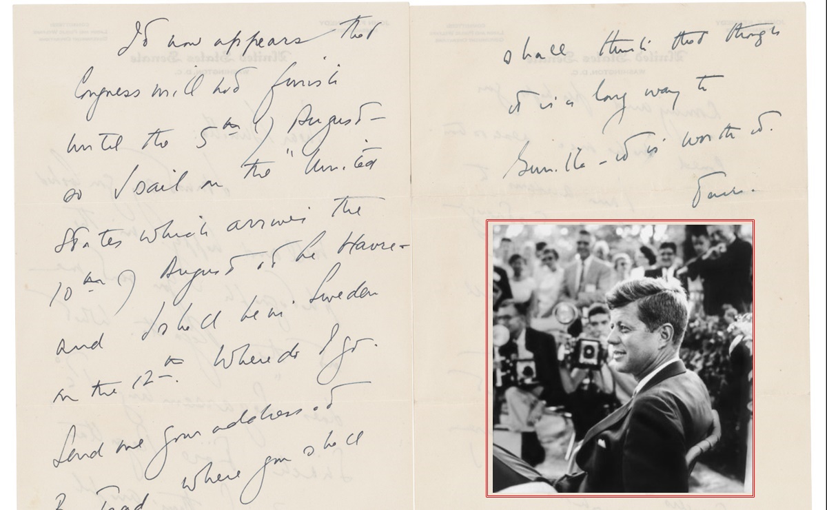 Revelan contenido de cartas que John F. Kennedy envi&oacute; a su amante