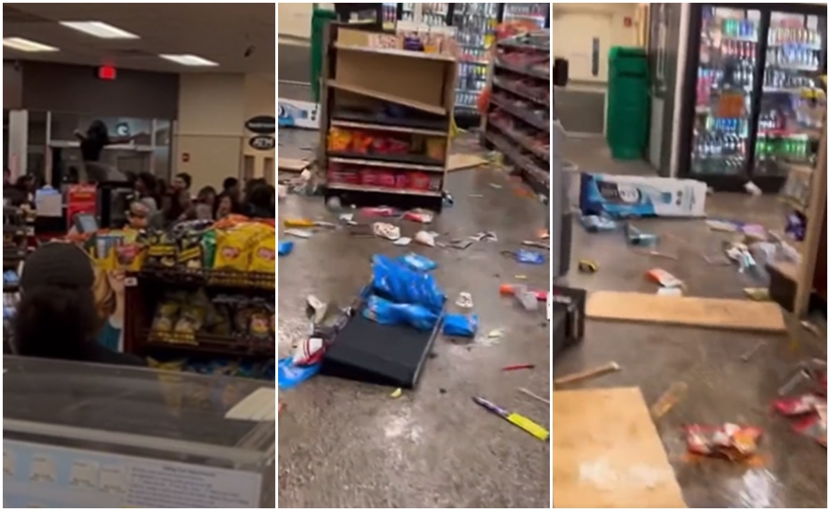 Video. 100 adolescentes saquean y destruyen tienda de comestibles en Filadelfia