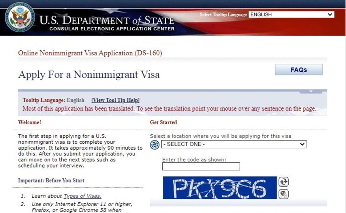 Solicitud DS-160 para visa americana: &iquest;c&oacute;mo llenarla, d&oacute;nde est&aacute;, tiene costo?